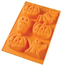 Lekue USA Lekue Orange Silicone 6 Cavity Halloween Candy Mold