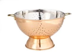 Old Dutch International 9"Dia. Decor Copper Footed Colander/Centerpiece