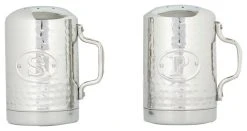 Old Dutch International Stainless Steel Hammered Stovetop Salt & Pepper Set
