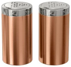 TATARA Nu Steel Jumbo Salt And Pepper Shakers, Copper
