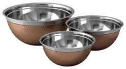 TATARA Nu Steel German Bowls, Set Of 3, Copper