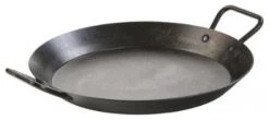 Lodge Cast Iron Cookware Lodge Seasoned Carbon Steel Paella Style Skillet, 15 Inch