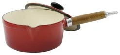 French Home Brands Chasseur 1.3-Quart Red French Enameled Cast Iron Saucepan
