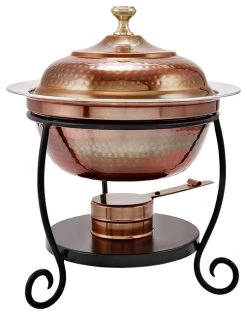 Old Dutch International Round Antique Copper Chafing Dish