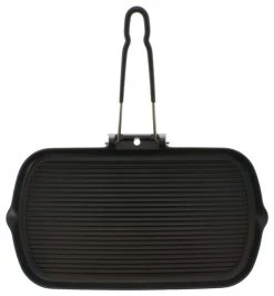 French Home Brands Chasseur 14" Rectangular French Cast Iron Grill With Folding Handle