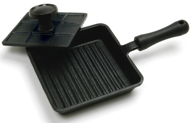 Norpro Mini Cast Iron Panini Pan With Press