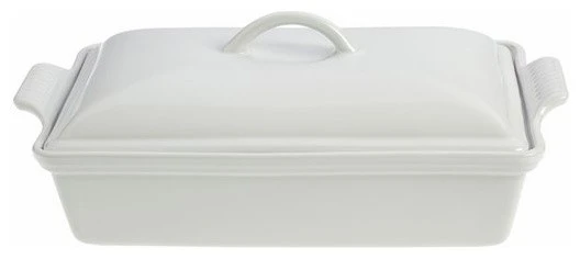 Le Creuset 4-Quart, (12"x9") Heritage Covered Rectangular Casserole, White